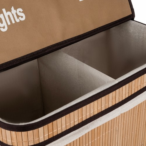 Bambusový koš na prádlo 100 litrů - dvoukomorový