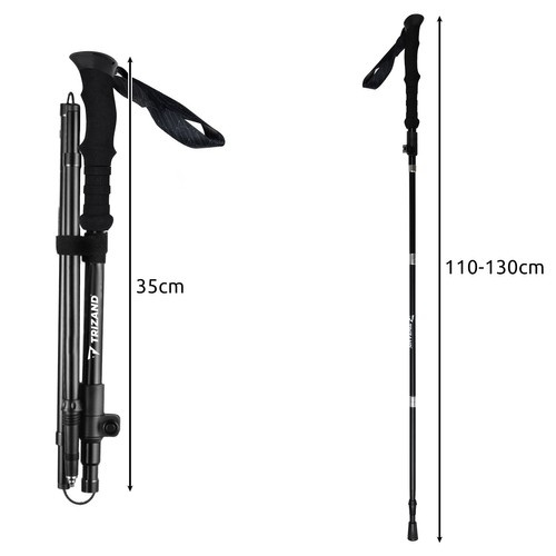 2 Skládací trekkové hole pro Nordic Walking s nákryty (výška 154 - 196 cm)