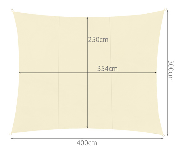  Stínová plachta 4x3m - béžová