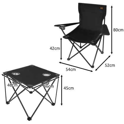 Skládací rybářský set - 2 židle + stůl