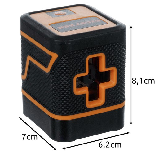 Elektronická laserová vodováha se zeleným křížovým laserem