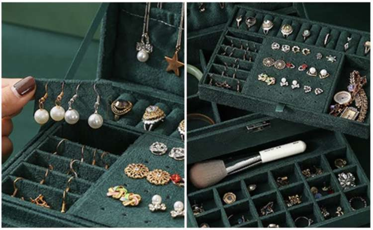 Elegantní zelená šperkovnice