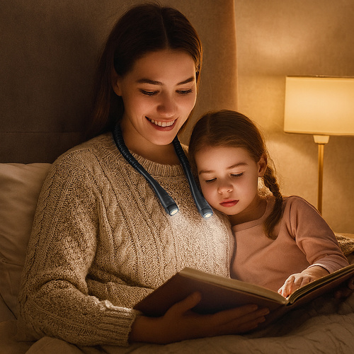 Nákrční lampa na čtení - dobíjecí LED svítilna