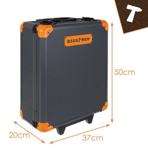 Profesionální sada nářadí BIGSTREN 1000 dílů XXL - hliníkový kufr, 4 organizéry, kolečka