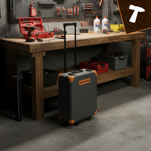 Profesionální sada nářadí BIGSTREN 1000 dílů XXL - hliníkový kufr, 4 organizéry, kolečka