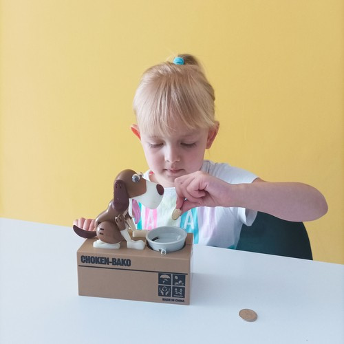 Interaktivní pokladnička - hladový pejsek na baterie s pohybem a zvukem