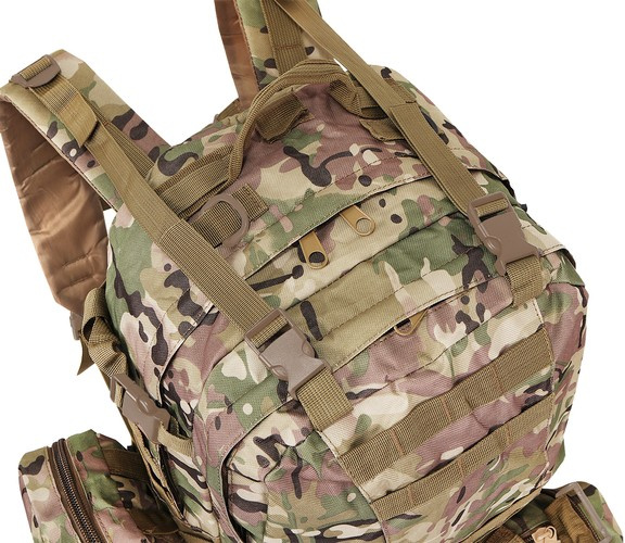 Velký vojenský batoh 45L CAMO s MOLLE systémem a 3 odnímatelné brašny