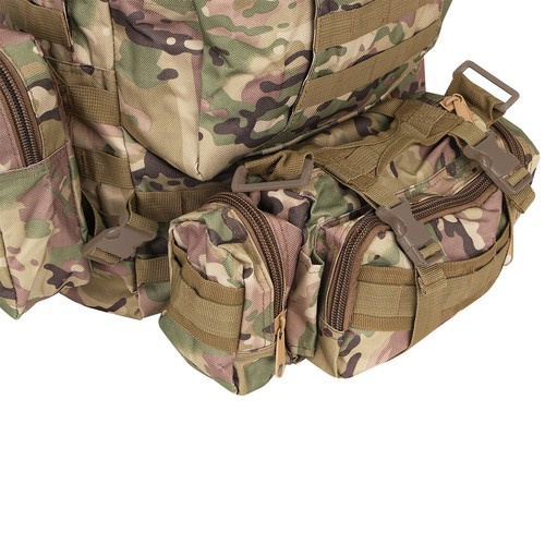 Velký vojenský batoh 45L CAMO s MOLLE systémem a 3 odnímatelné brašny