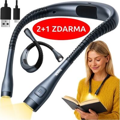 2+1 ZDARMA: Nákrční lampa na čtení - dobíjecí LED svítilna - Obrázek